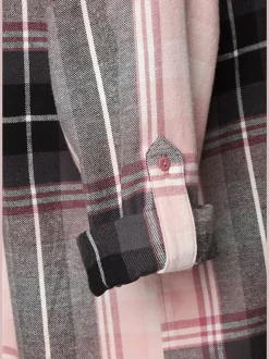 Chemisier à carreaux avec col chemise et manches longues
