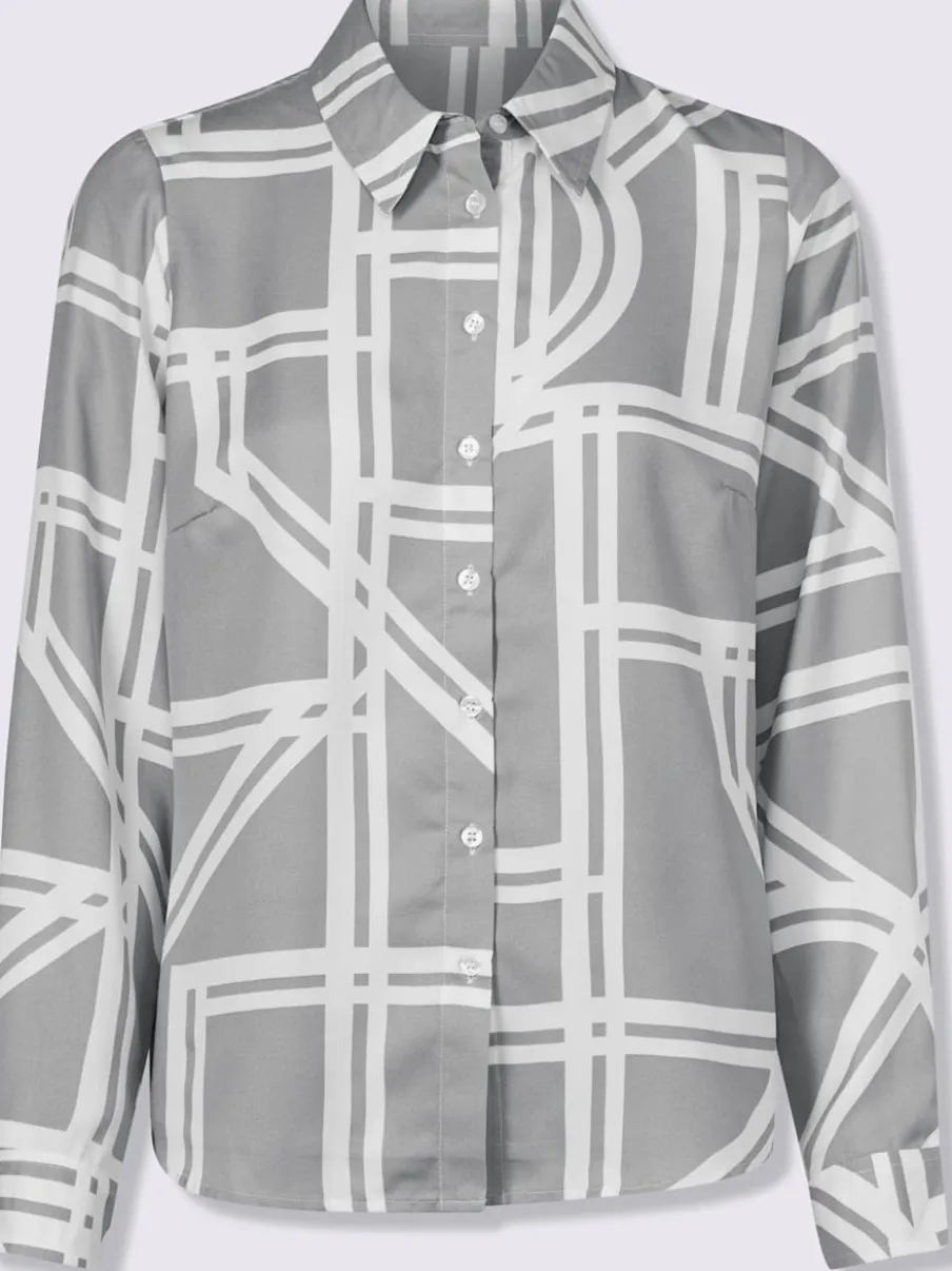 Chemisier à col chemise avec motif graphique moderne