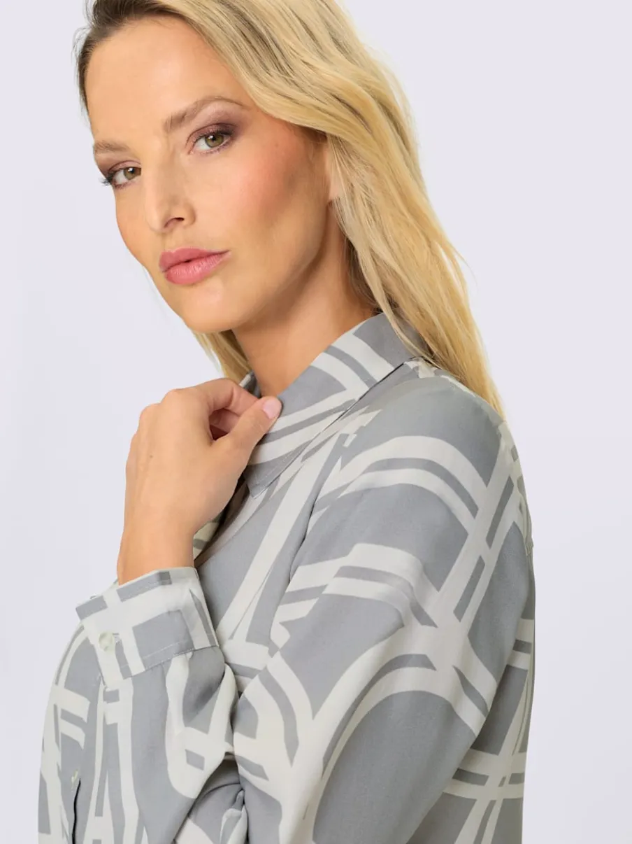Chemisier à col chemise avec motif graphique moderne