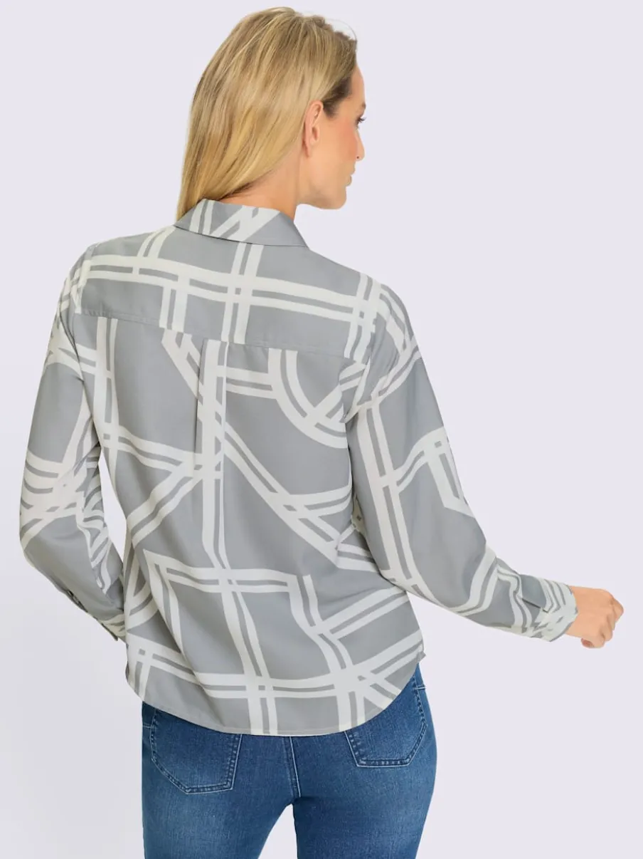 Chemisier à col chemise avec motif graphique moderne