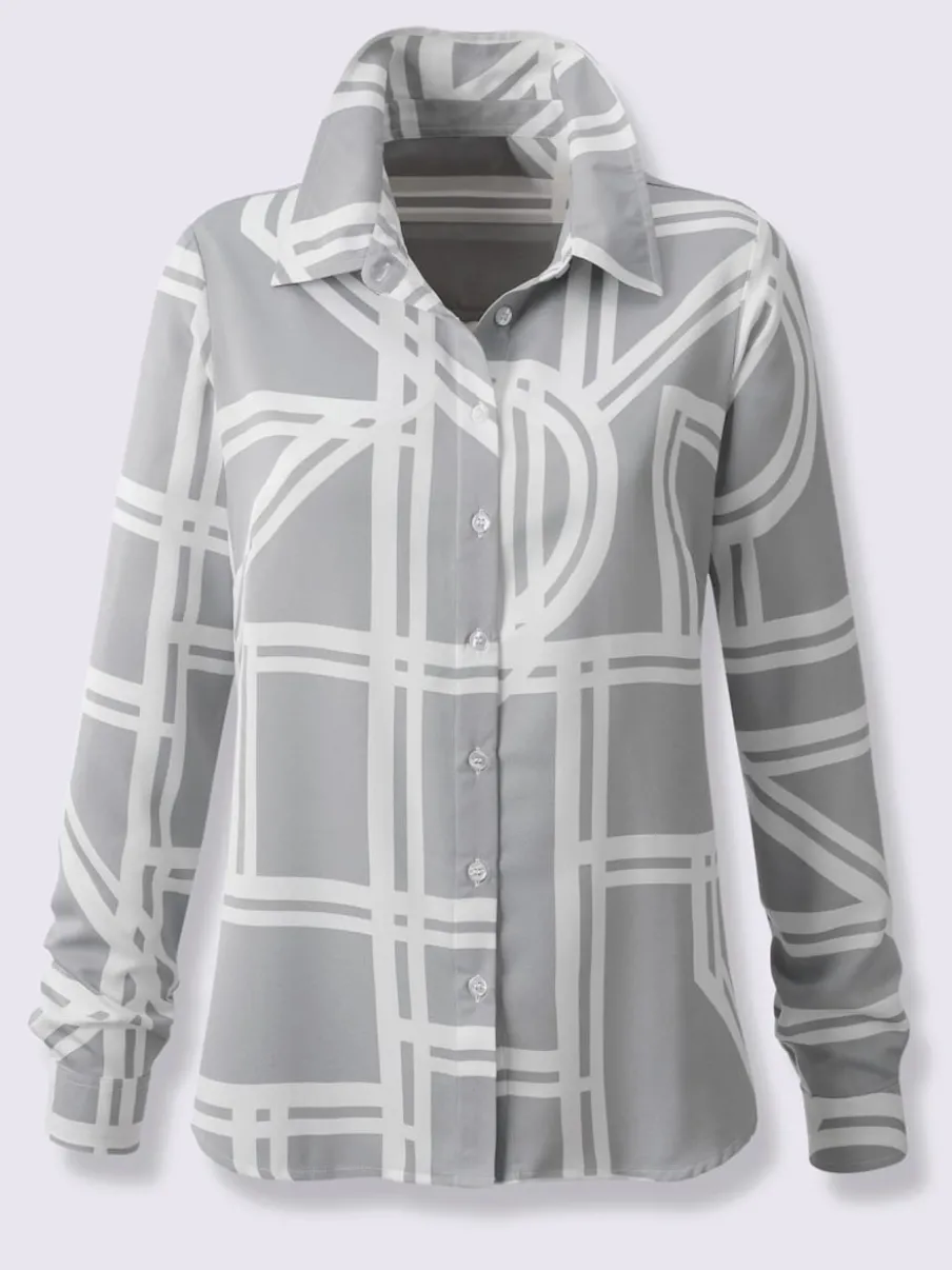 Chemisier à col chemise avec motif graphique moderne