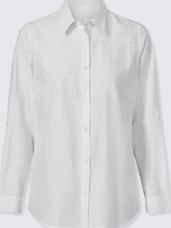 Chemisier à col chemise avec petites pierres brillantes