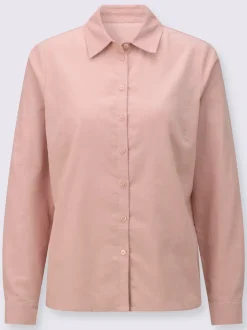 Chemisier col chemise à manches longues et patte de boutonnage