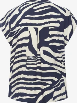Chemisier encolure en V avec boutons et manches courtes en viscose