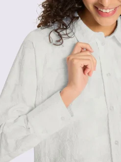 Chemisier en coton avec col chemisier et manches longues