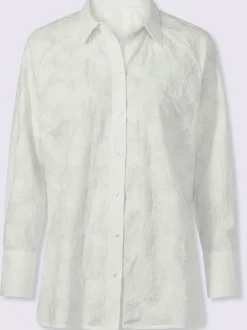 Chemisier en coton avec col chemisier et manches longues