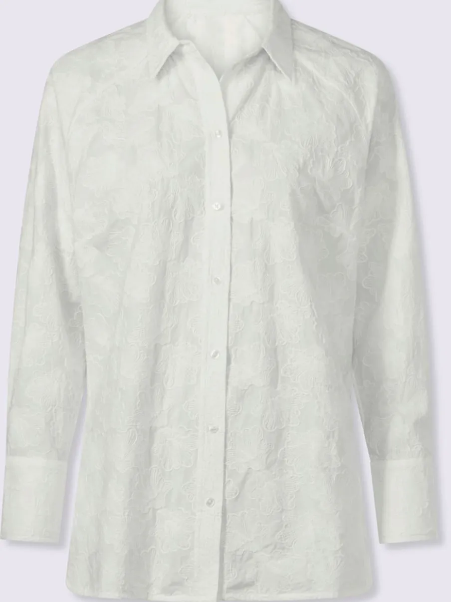 Chemisier en coton avec col chemisier et manches longues