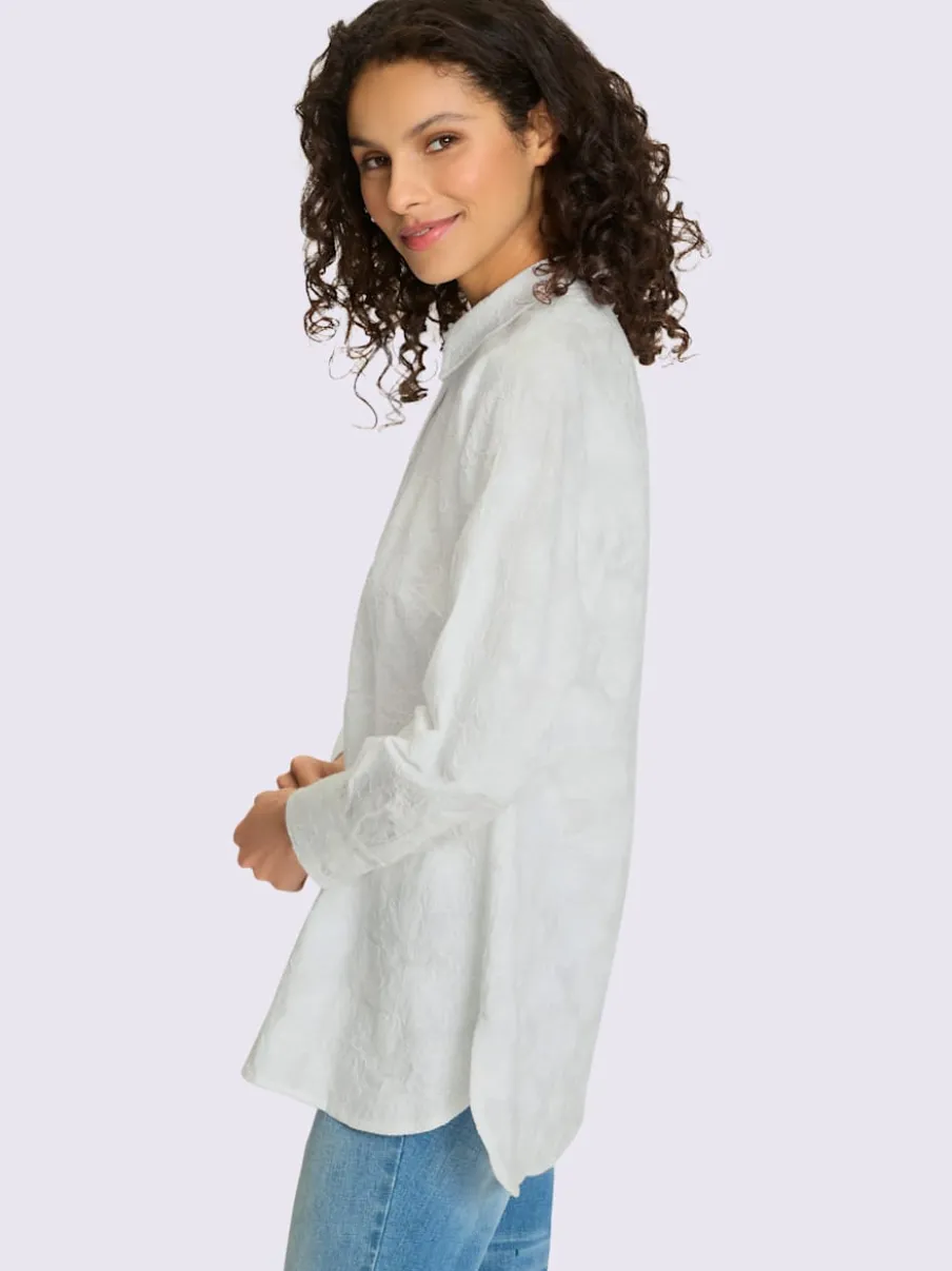 Chemisier en coton avec col chemisier et manches longues