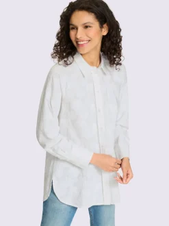 Chemisier en coton avec col chemisier et manches longues