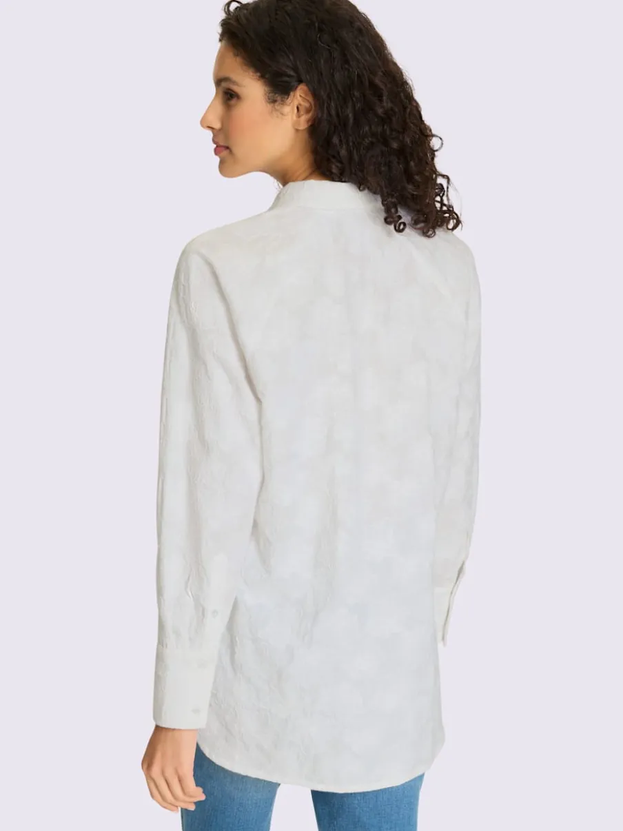 Chemisier en coton avec col chemisier et manches longues