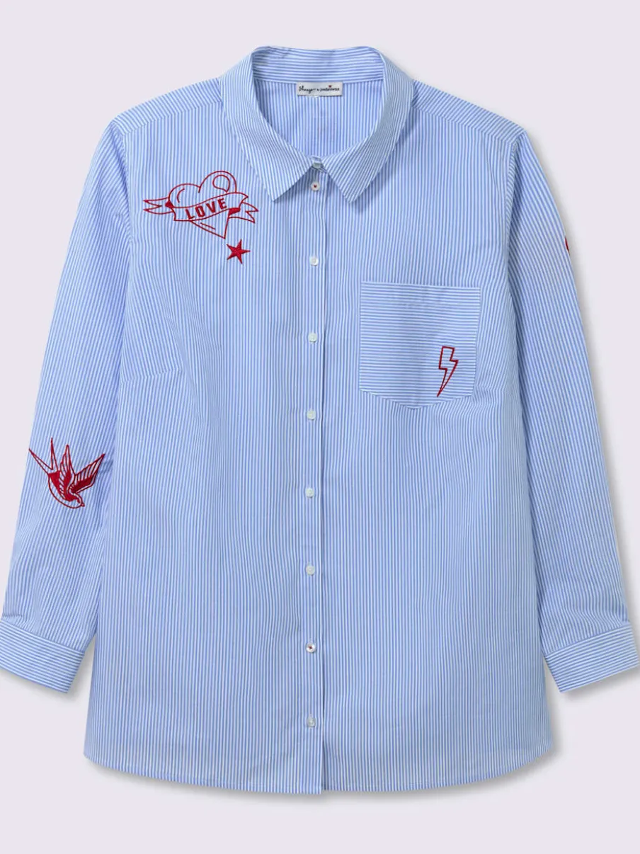 Chemisier en coton ourlet arrondi