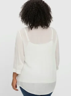 Chemisier en crêpe dentelle crochetée