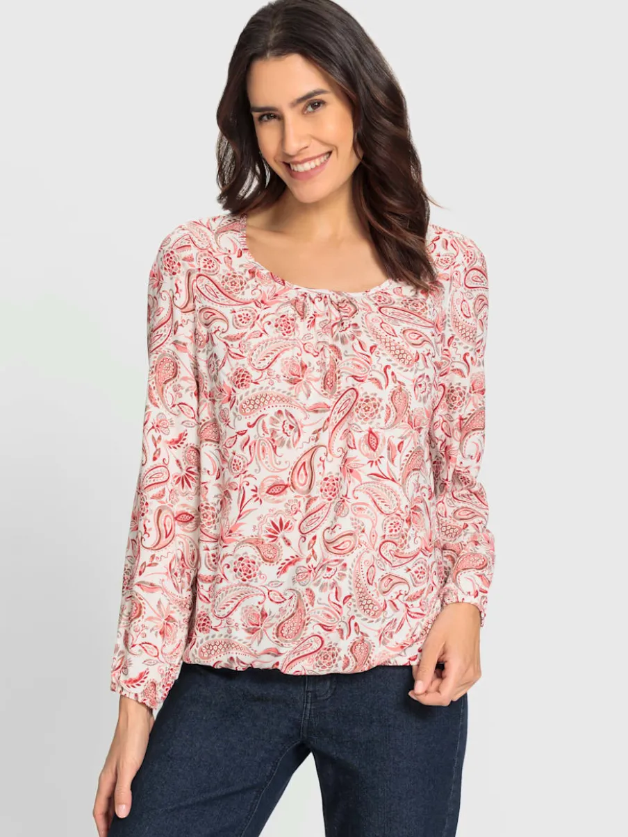 Chemisier à enfiler avec imprimé paisley et manches élastiques