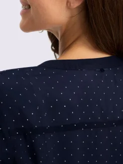 Chemisier en georgette avec lavallière amovible et manches longues