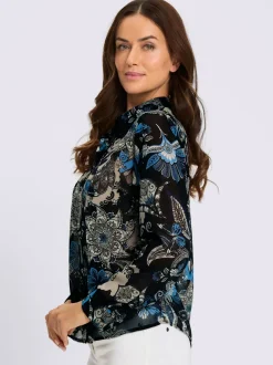 Chemisier en georgette motif imprimé exclusif