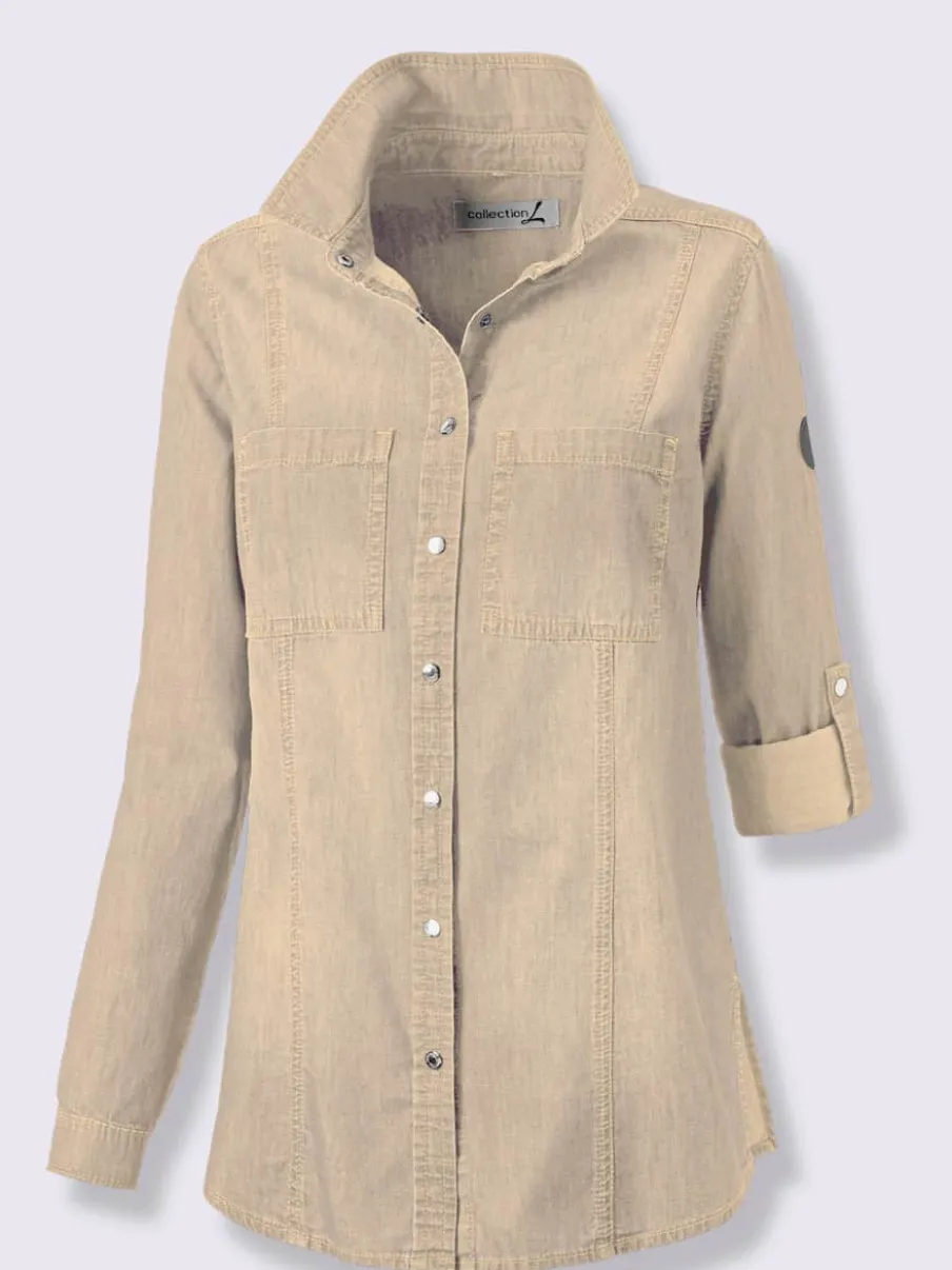 Chemisier en jean pur coton