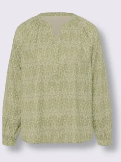 Chemisier en satin avec motif paisley et manches raglan
