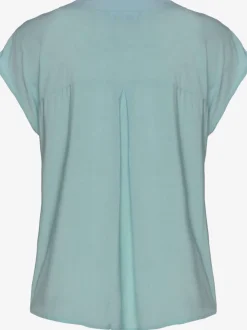 Chemisier en V avec boutons et manches courtes en viscose