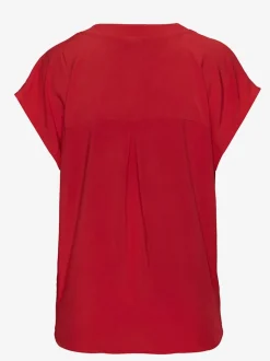 Chemisier en V avec boutons et manches courtes en viscose