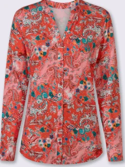 Chemisier en viscose avec col en V et motifs paisley
