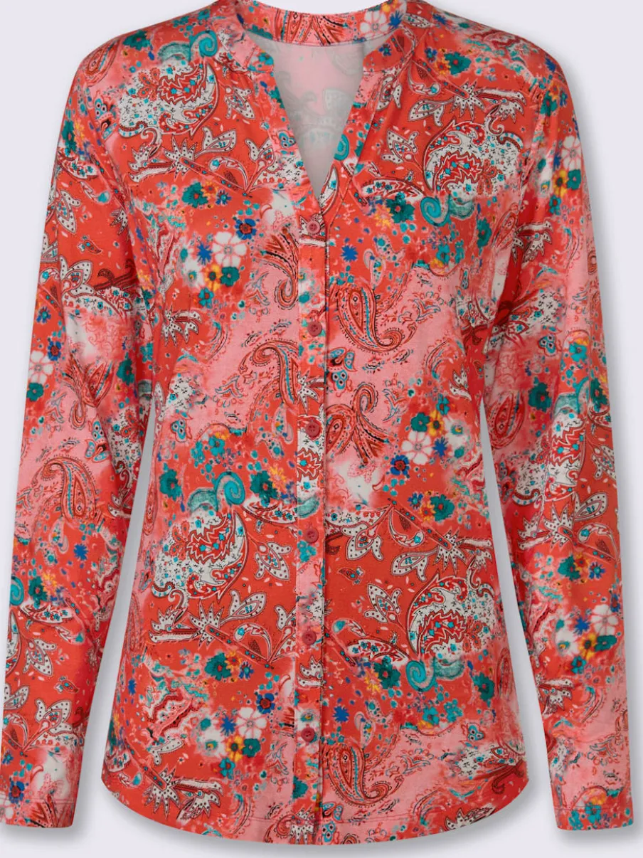 Chemisier en viscose avec col en V et motifs paisley