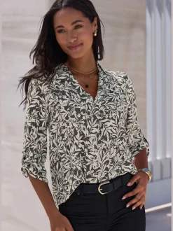Chemisier en viscose avec encolure en v dégagée