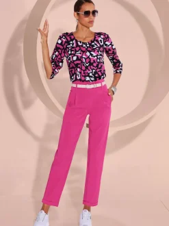 Chemisier en viscose à motifs géométriques et manches 3/4