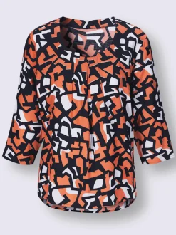 Chemisier en viscose à motifs géométriques et manches 3/4