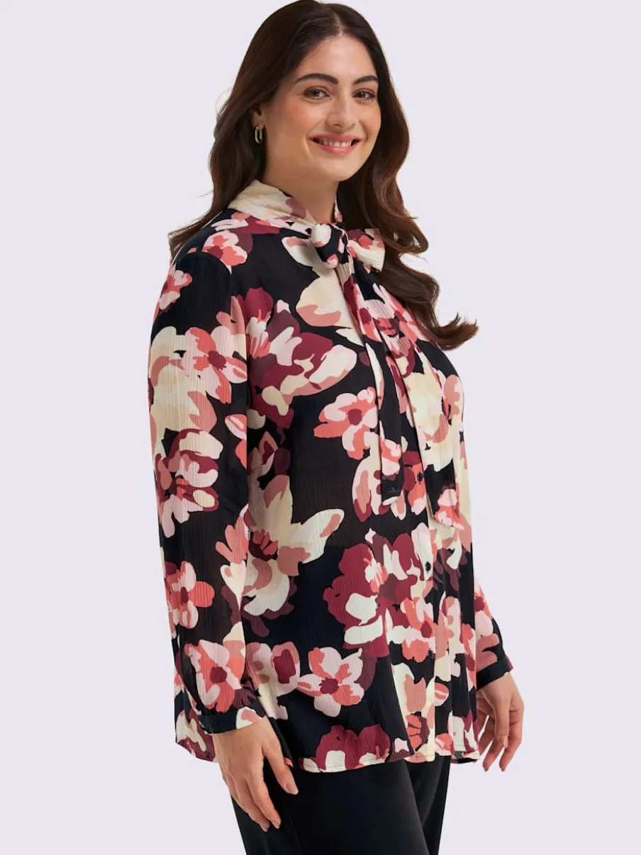 Chemisier lavallière joli motif floral
