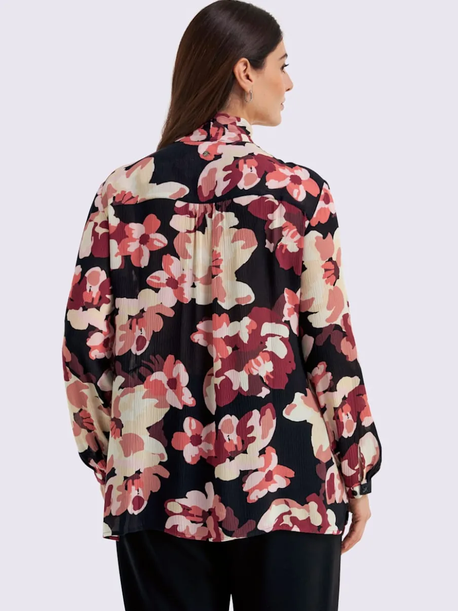 Chemisier lavallière joli motif floral