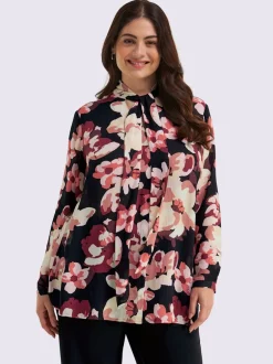 Chemisier lavallière joli motif floral
