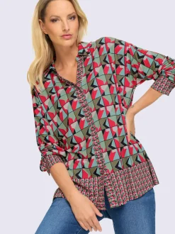 Chemisier léger avec col chemise et motif géométrique