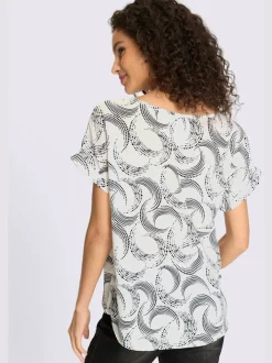 Chemisier léger en polyester recyclé à motif abstrait