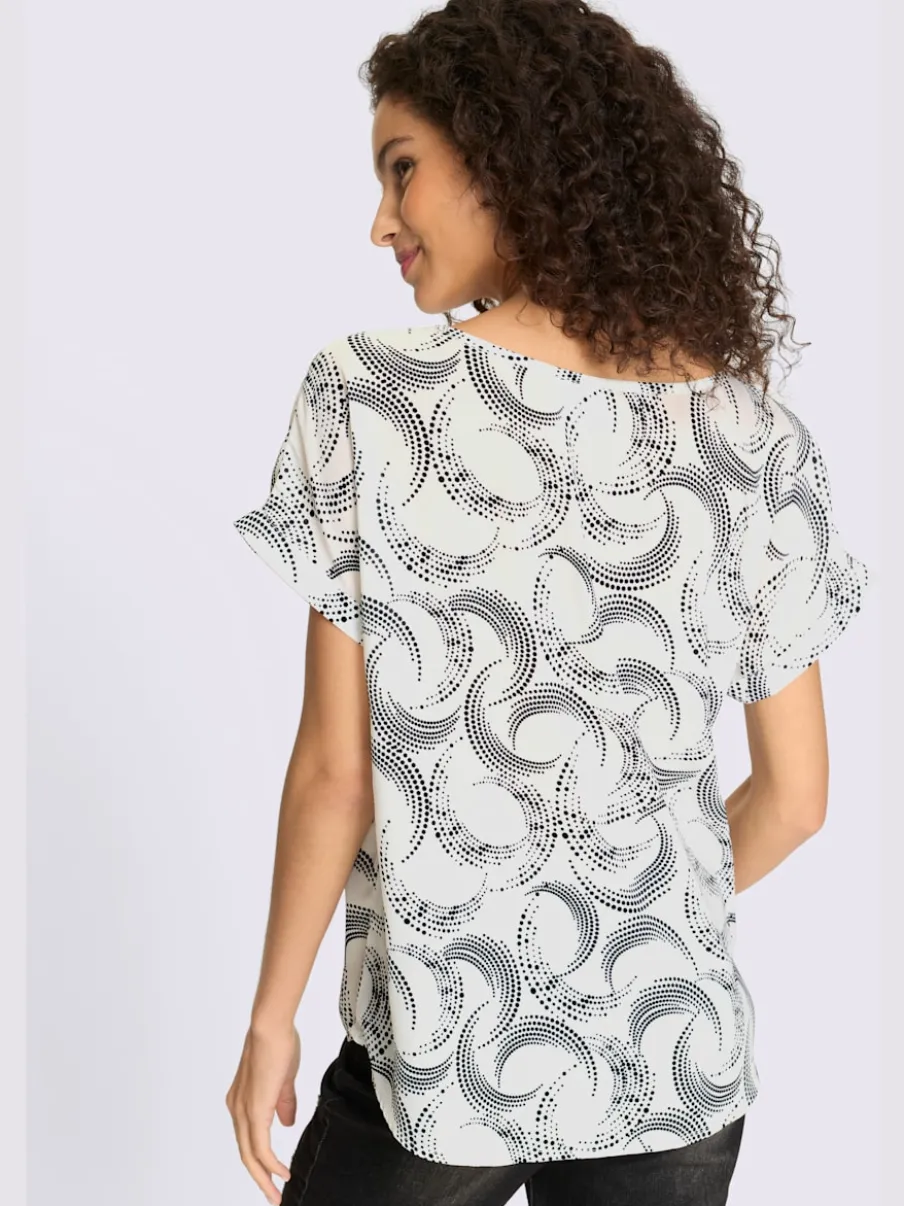 Chemisier léger en polyester recyclé à motif abstrait