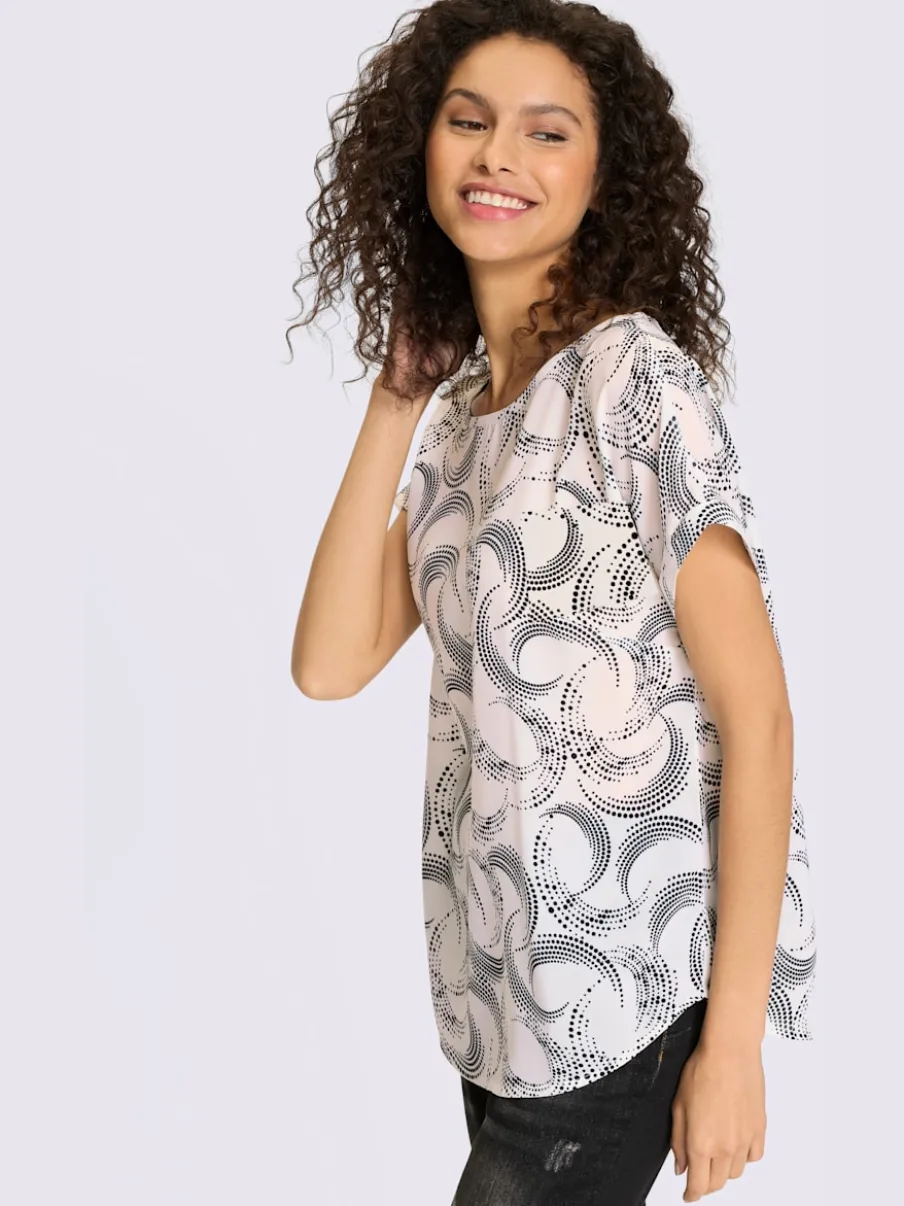 Chemisier léger en polyester recyclé à motif abstrait