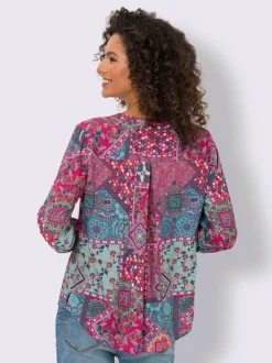 Chemisier léger à manches longues motif paisley fluide