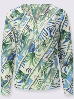 Chemisier léger à manches longues avec motifs floraux