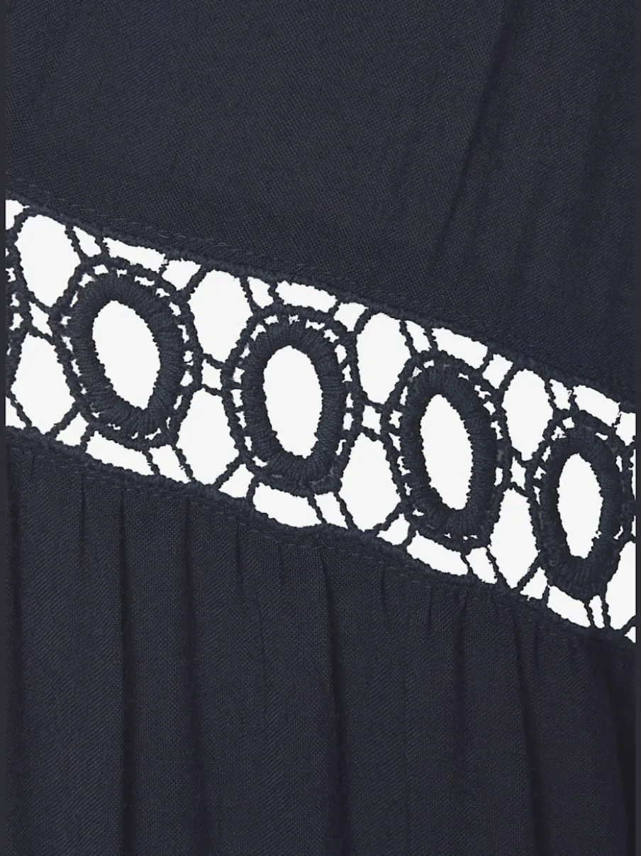 Chemisier long caftan avec col V et manches longues volantes