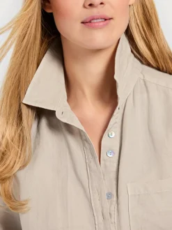 Chemisier long à col chemise avec poches et manches longues