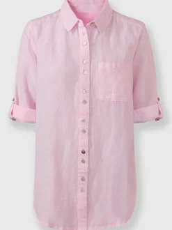 Chemisier long à col chemise avec poches et manches longues