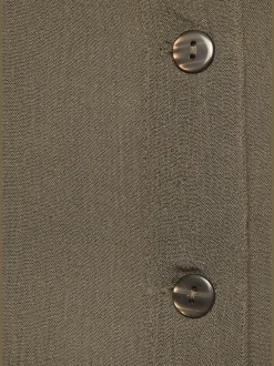 Chemisier long à col chemisier et manches courtes avec patte de boutonnage