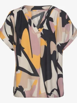 Chemisier à manches courtes avec motif graphique en viscose