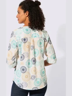 Chemisier à manches longues en viscose à imprimé floral