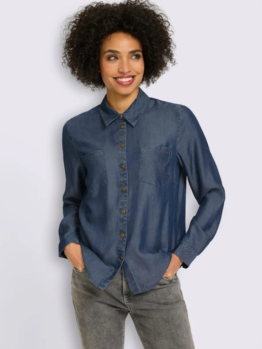 Chemisier à manches longues qualité denim