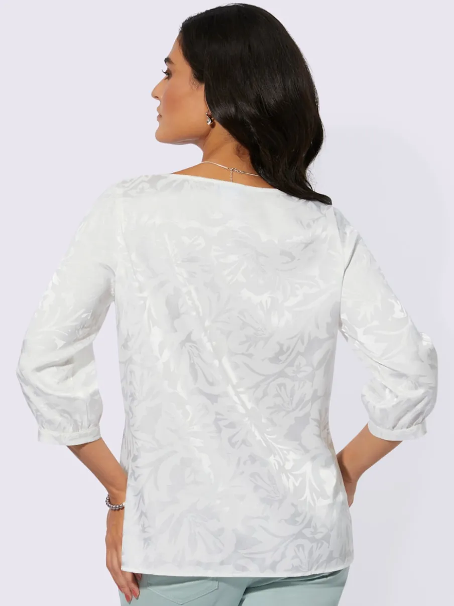 Chemisier à motif floral avec manches trois quarts