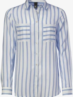 Chemisier à rayures avec col chemise et manches longues
