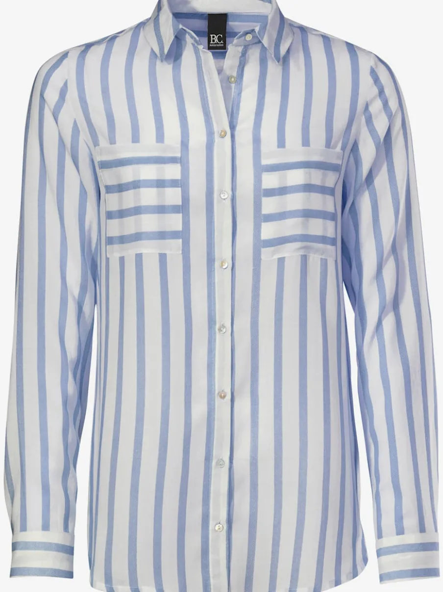 Chemisier à rayures avec col chemise et manches longues