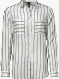 Chemisier à rayures avec col chemise et manches longues