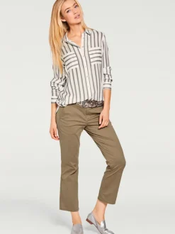 Chemisier à rayures avec col chemise et manches longues