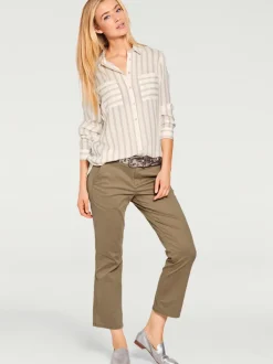 Chemisier à rayures avec col chemise et manches longues